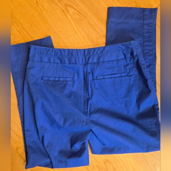 Size 6 Anne Klein Royal Blue Cropped Slip On Pants Casual Chic Minimalist Work - Picture 4 of 7